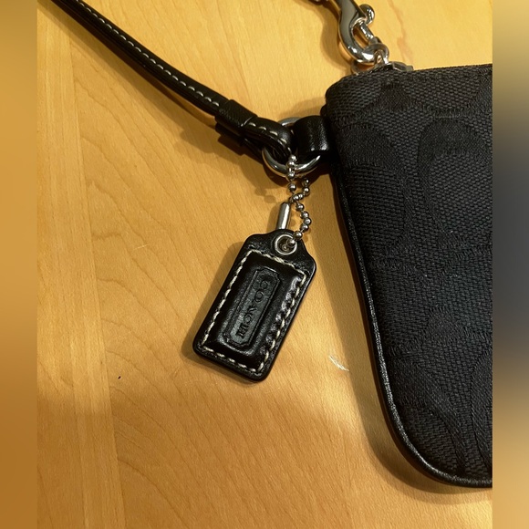 Coach Black Top Zip Wristlet - Picture 4 of 9